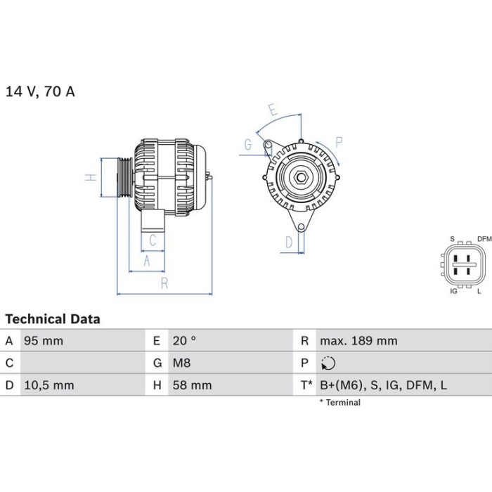 Bosch Lichtmaschine 0 986 084 110 Bosch Lichtmaschine 0 986 084 110