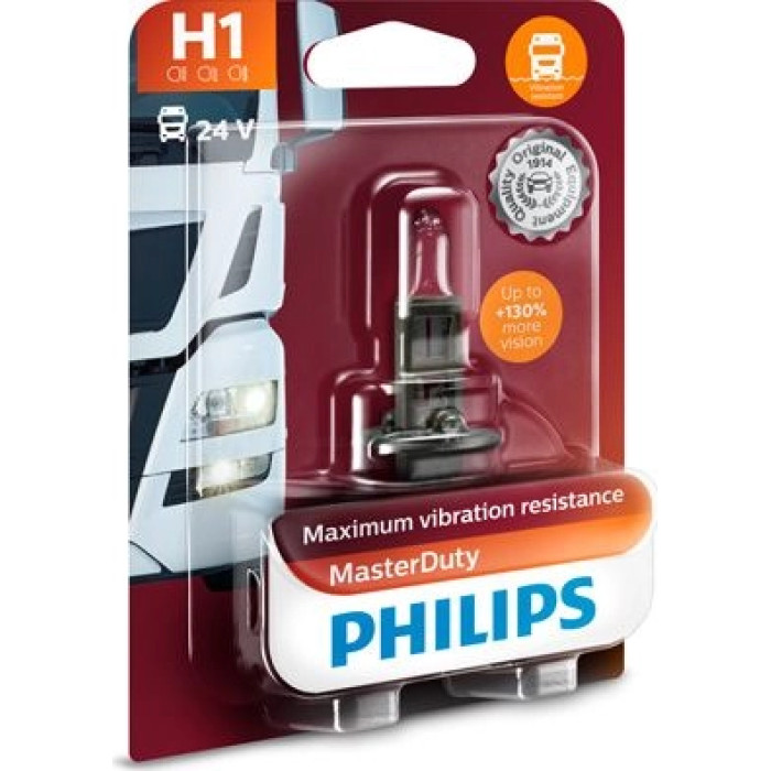 13258MDB1 PHILIPS H1 Halogenlampe MasterDuty 24 V 70 W P14,5s, 1 Stück - 13258MDB1 - l 13258MDB1 PHILIPS H1 Halogenlampe MasterDuty 24 V 70 W P14,5s, 1 Stück - 13258MDB1 - l