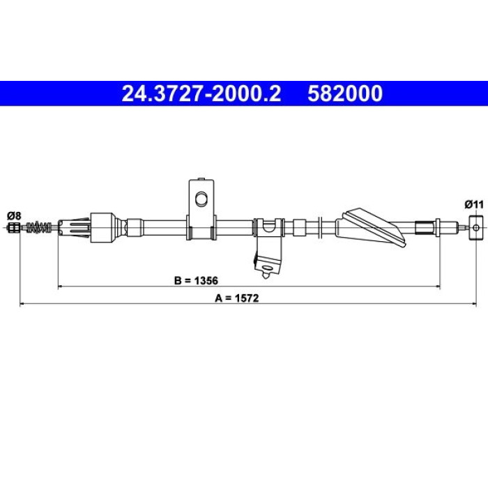 ATE Handbremsseil 24.3727-2000.2 ATE Handbremsseil 24.3727-2000.2