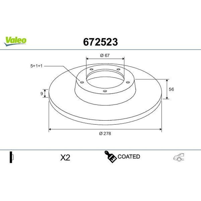 Valeo Bremsscheibe 672523 Valeo Bremsscheibe 672523