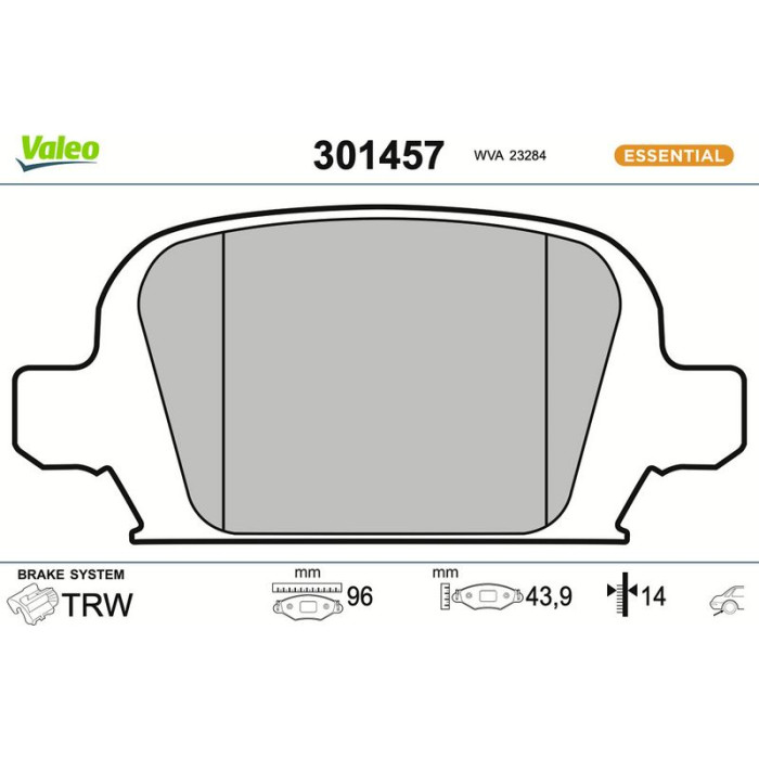 301457 Valeo Bremsbelagsatz 301457 301457 Valeo Bremsbelagsatz 301457