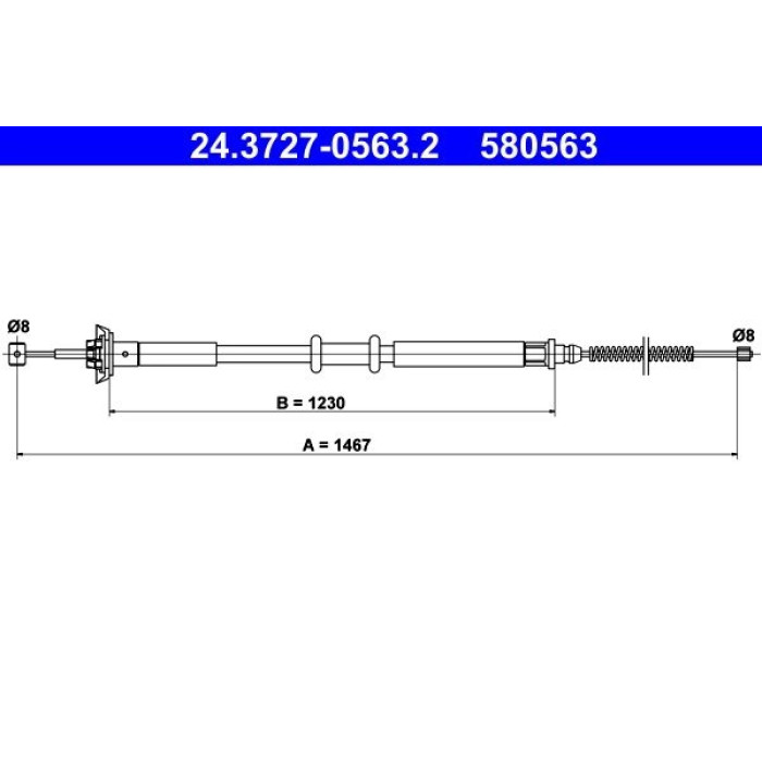 ATE Handbremsseil 24.3727-0563.2 ATE Handbremsseil 24.3727-0563.2