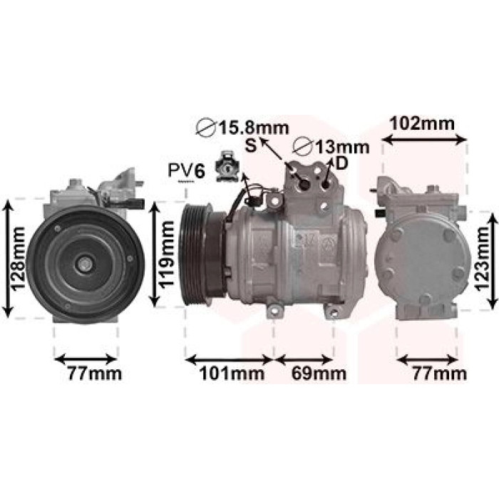 Van Wezel Klimakompressor 8200K222 Van Wezel Klimakompressor 8200K222