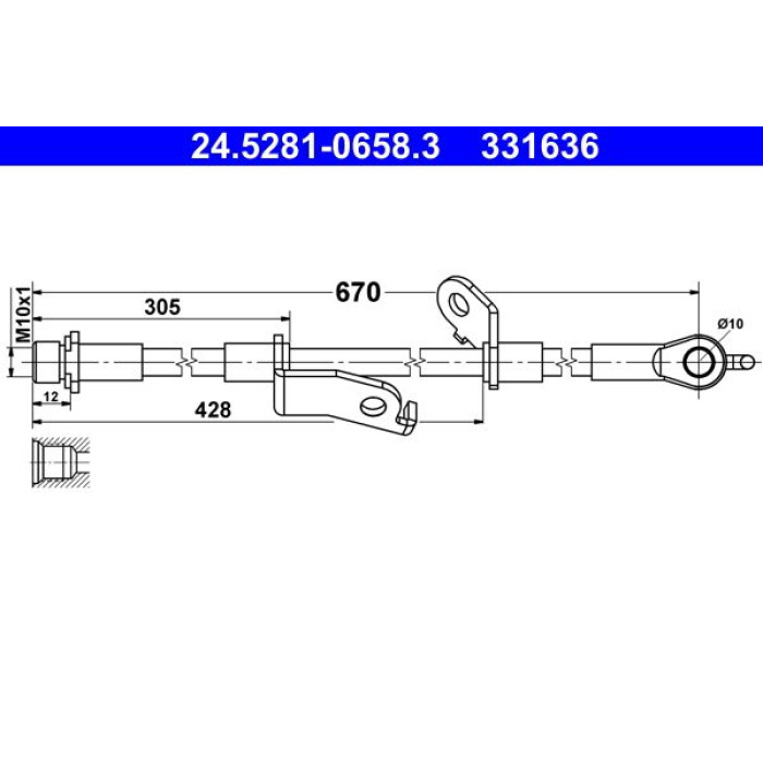 ATE Bremsschlauch 24.5281-0658.3 ATE Bremsschlauch 24.5281-0658.3
