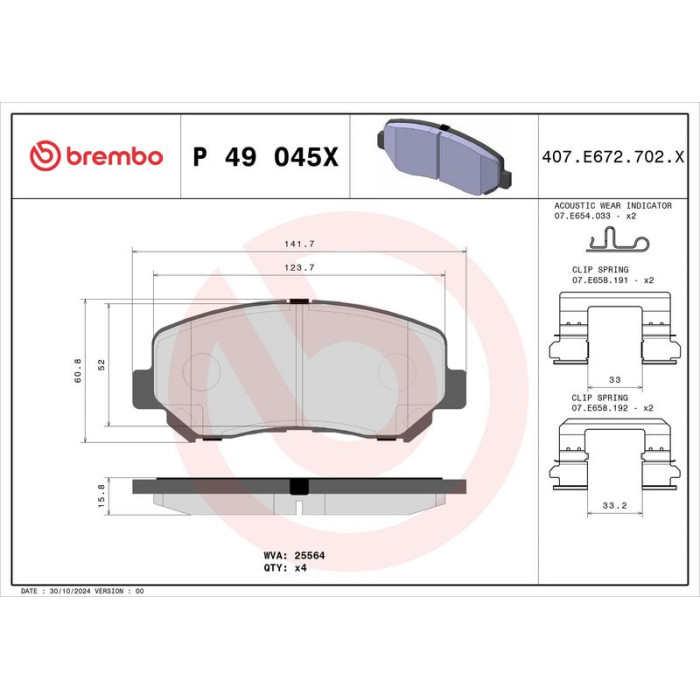 BREMBO Bremsklötze Xtra VA P 49 045X BREMBO Bremsklötze Xtra VA P 49 045X