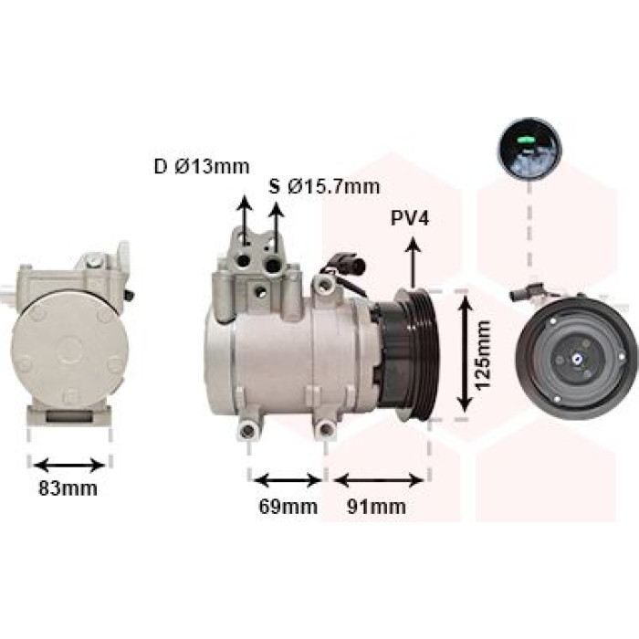 Van Wezel Klimakompressor 8200K196 Van Wezel Klimakompressor 8200K196