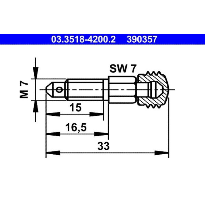 ATE Entlüftungsschraube / Entlüftungsventil 03.3518-4200.2 ATE Entlüftungsschraube / Entlüftungsventil 03.3518-4200.2