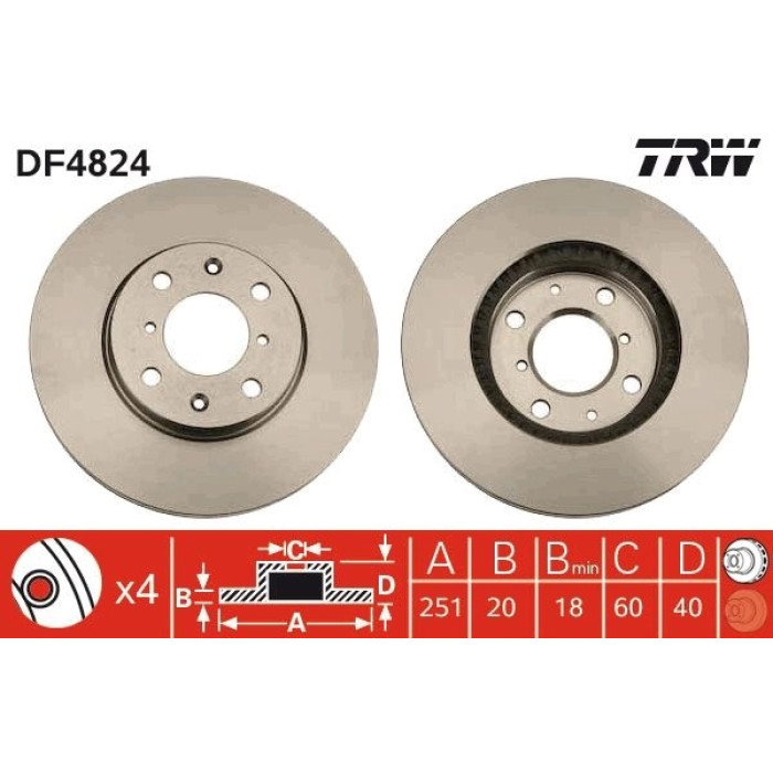 TRW Bremsscheibe Suzuki P. Swift DF4824 TRW Bremsscheibe Suzuki P. Swift DF4824