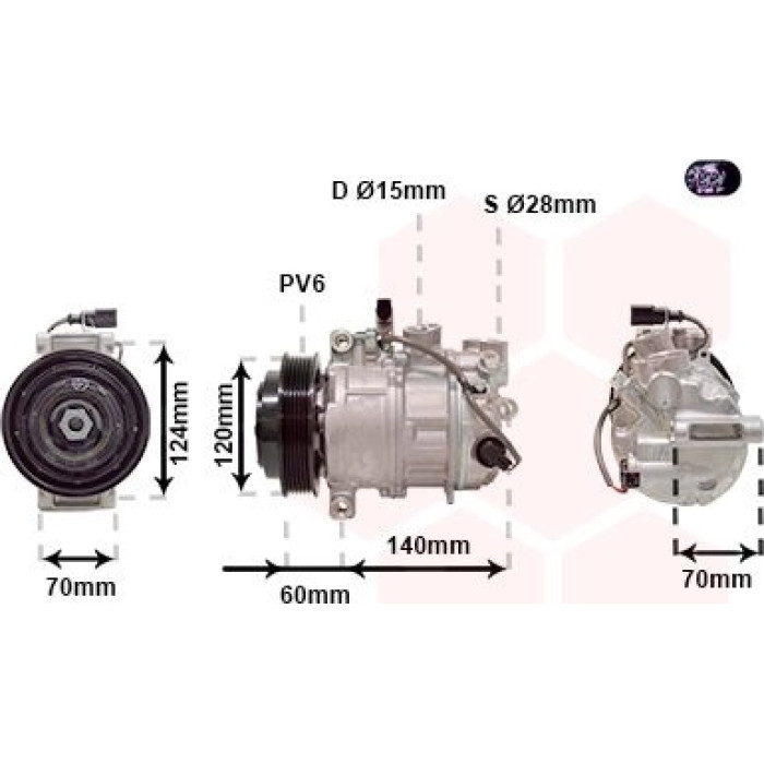 Van Wezel Klimakompressor 7401K702 Van Wezel Klimakompressor 7401K702