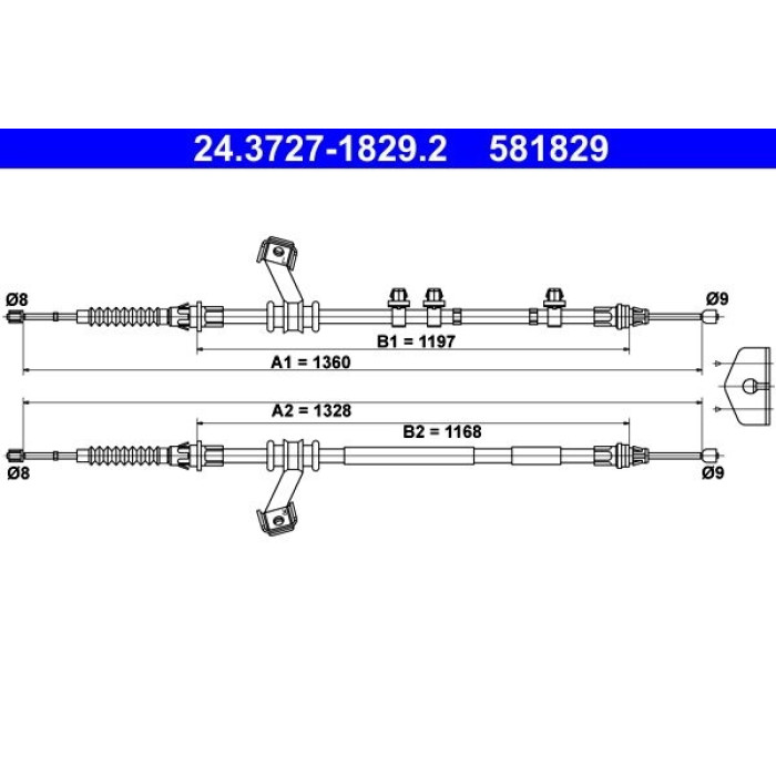 ATE Handbremsseil 24.3727-1829.2