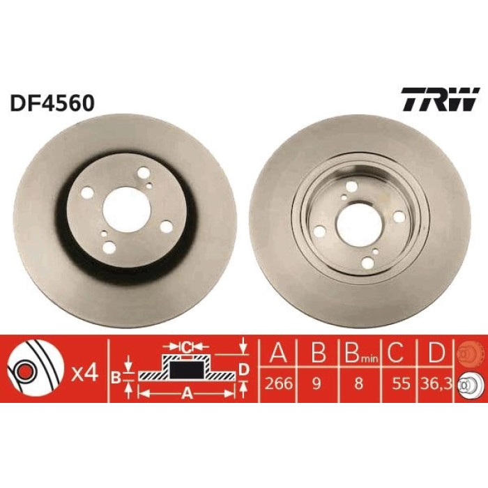 TRW Bremsscheibe DF4560 TRW Bremsscheibe DF4560