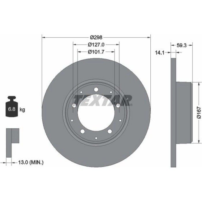Textar Bremsscheibe 92230503 Textar Bremsscheibe 92230503