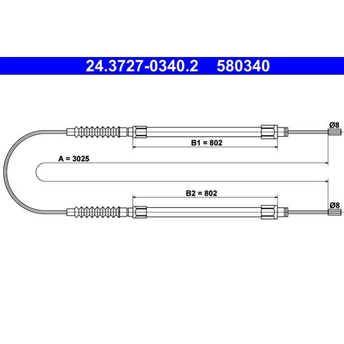 ATE Handbremsseil 24.3727-0340.2 ATE Handbremsseil 24.3727-0340.2