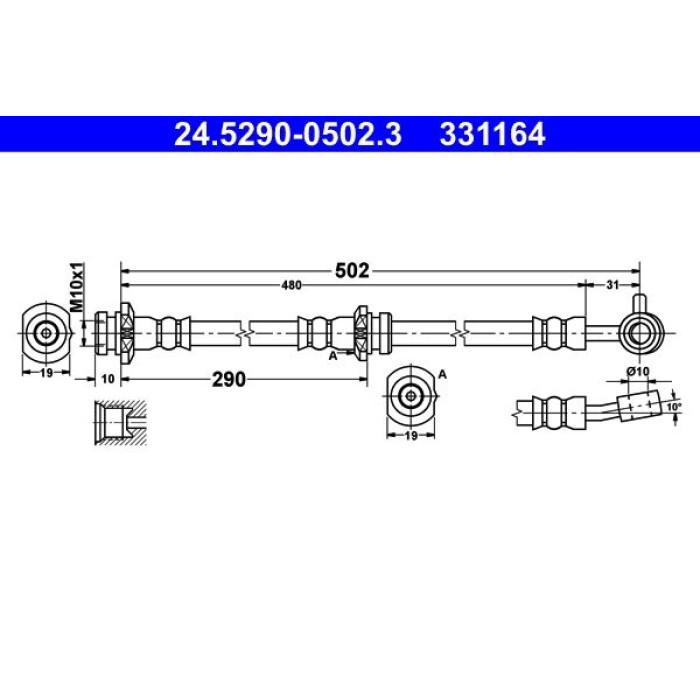 ATE Bremsschlauch 24.5290-0502.3 ATE Bremsschlauch 24.5290-0502.3
