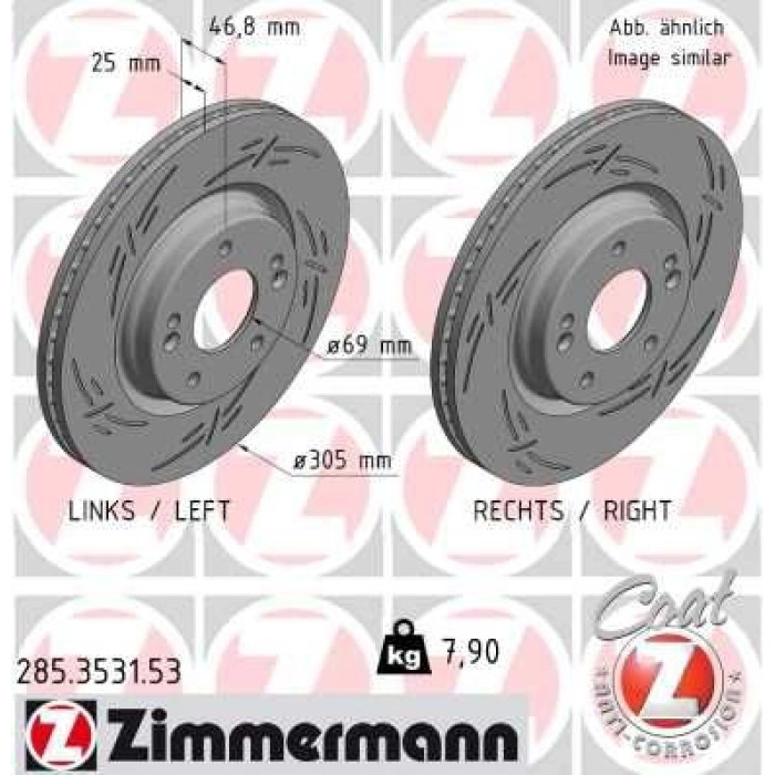 Zimmermann Bremsscheibe 285.3531.53 Zimmermann Bremsscheibe 285.3531.53