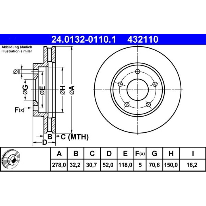 ATE Bremsscheibe 24.0132-0110.1