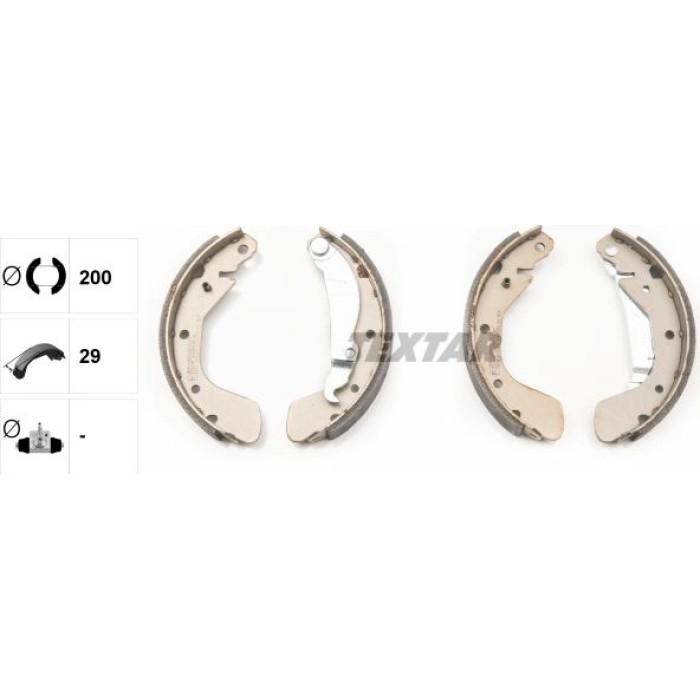 Textar Bremsbackensatz 91058100 – ohne ABS, 200 x 29 Textar Bremsbackensatz 91058100 – ohne ABS, 200 x 29