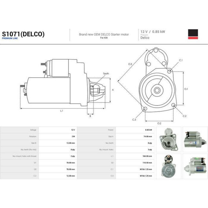 S1071(DELCO) AS-PL Anlasser (Starter) S1071(DELCO) S1071(DELCO) AS-PL Anlasser (Starter) S1071(DELCO)