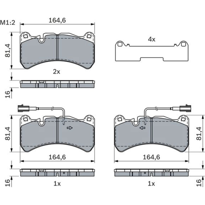 Bosch Bremsbelag 0 986 424 104 Bosch Bremsbelag 0 986 424 104