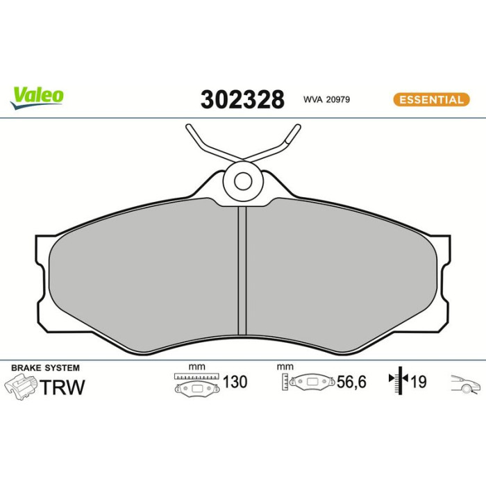 302328 Valeo Bremsbelagsatz 302328 302328 Valeo Bremsbelagsatz 302328