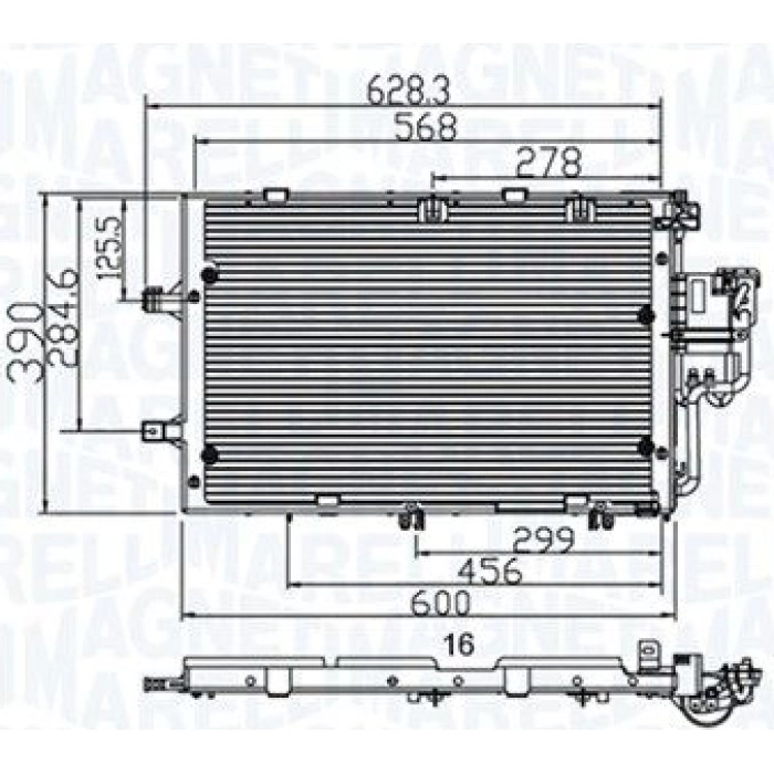 Magneti Marelli Klimakondensator 350203891000 Magneti Marelli Klimakondensator 350203891000