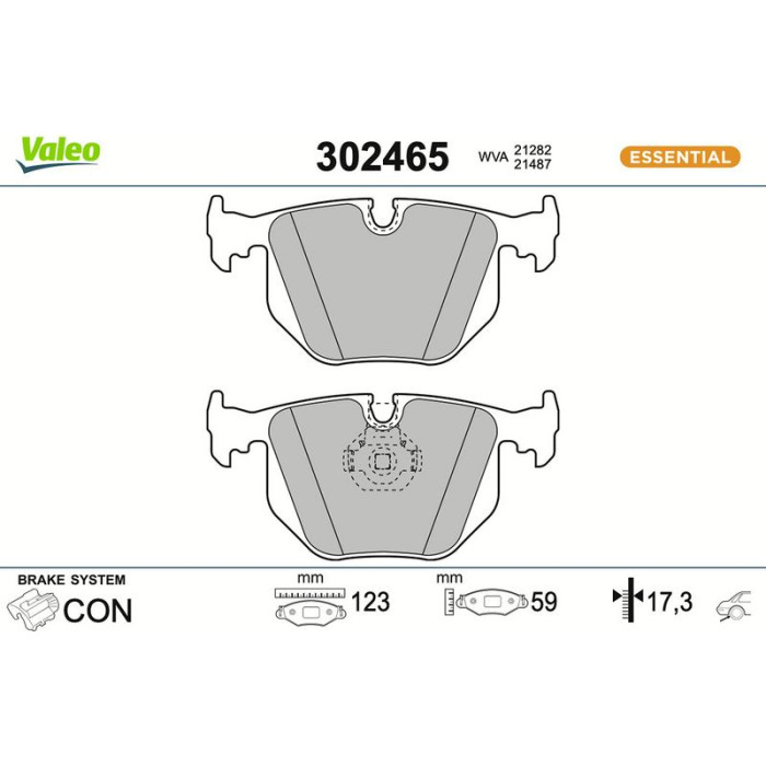 Valeo Bremsbelagsatz 302465 Valeo Bremsbelagsatz 302465