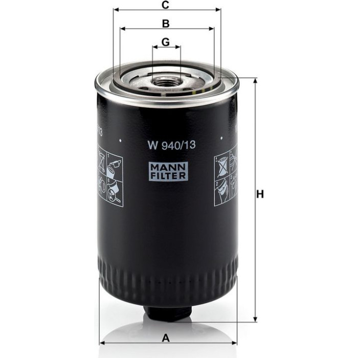 W 940/13 MANN-FILTER Ölfilter W 940/13 W 940/13 MANN-FILTER Ölfilter W 940/13