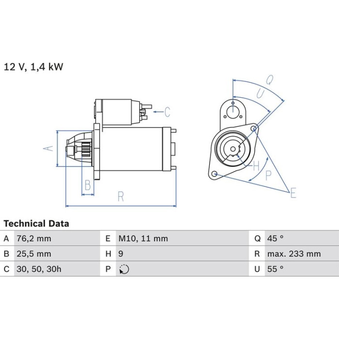 Bosch Starter 0 986 018 890 Bosch Starter 0 986 018 890