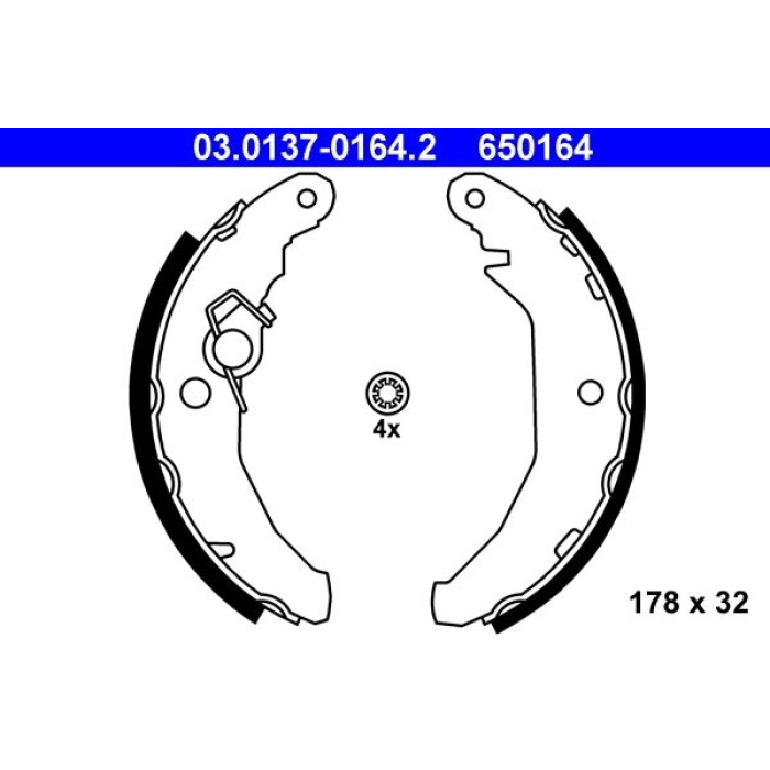 ATE Bremsbacken 03.0137-0164.2