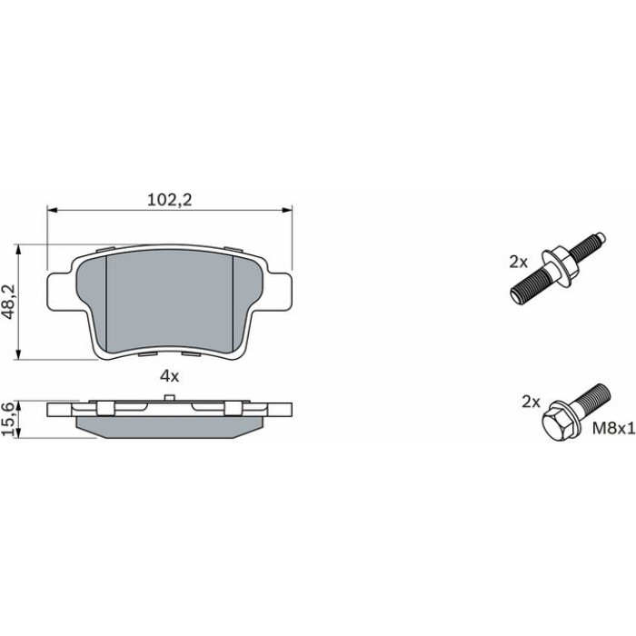 Bosch Bremsbelagsatz 0 986 494 199 Bosch Bremsbelagsatz 0 986 494 199