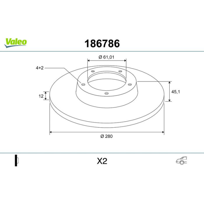 Valeo Bremsscheibe 186786 Valeo Bremsscheibe 186786