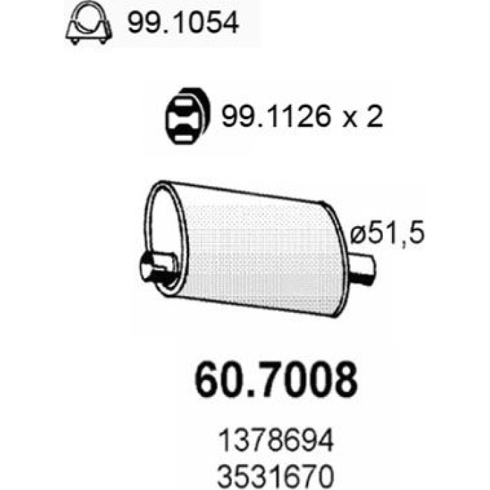 ASSO Endschalldämpfer 60.7008 ASSO Endschalldämpfer 60.7008