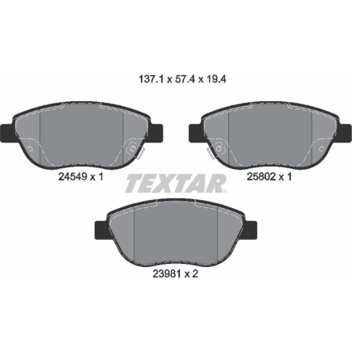 Textar Bremsbelagsatz 2454901 Textar Bremsbelagsatz 2454901