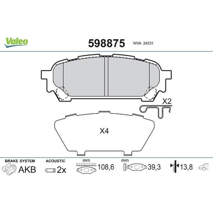 Valeo Bremsbelagsatz 598875