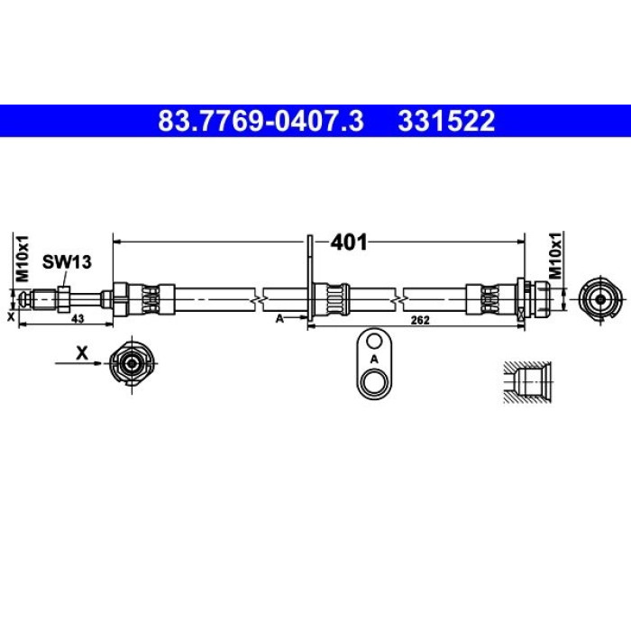 ATE Bremsschlauch 83.7769-0407.3 ATE Bremsschlauch 83.7769-0407.3