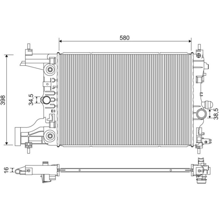 Valeo Motorkühler 701244 Valeo Motorkühler 701244