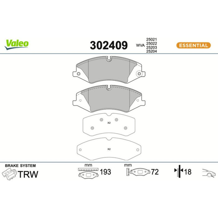 Valeo Bremsbelagsatz 302409