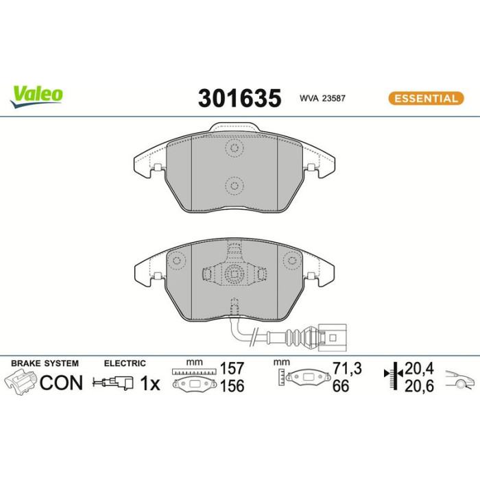 301635 Valeo Bremsbelagsatz 301635 301635 Valeo Bremsbelagsatz 301635
