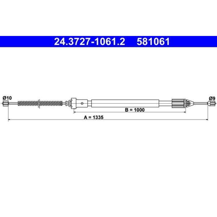 ATE Handbremsseil 24.3727-1061.2 ATE Handbremsseil 24.3727-1061.2