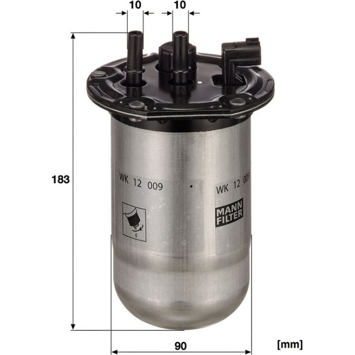 MANN-FILTER Kraftstofffilter WK 12 009 MANN-FILTER Kraftstofffilter WK 12 009