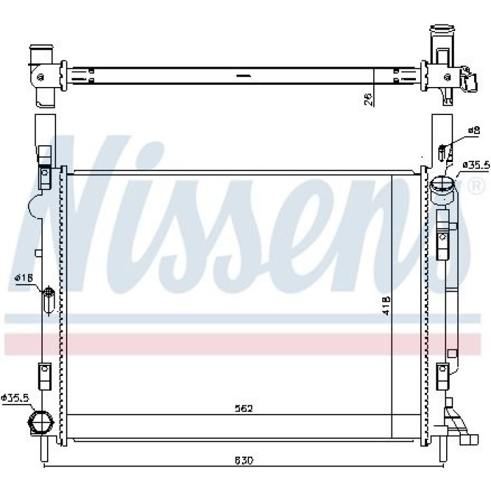 Nissens Wasserkühler PKW 637618 Nissens Wasserkühler PKW 637618