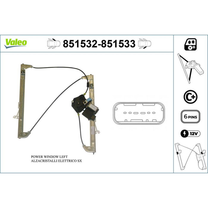 Valeo Fensterheber 851532 Valeo Fensterheber 851532