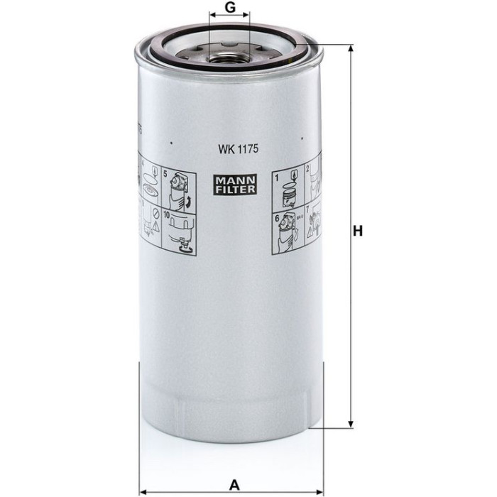WK 1175 x MANN-FILTER Kraftstofffilter LKW WK 1175 x WK 1175 x MANN-FILTER Kraftstofffilter LKW WK 1175 x