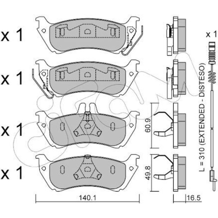 CIFAM Bremsbelagsatz, Scheibenbremse 822-570-1K CIFAM Bremsbelagsatz, Scheibenbremse 822-570-1K