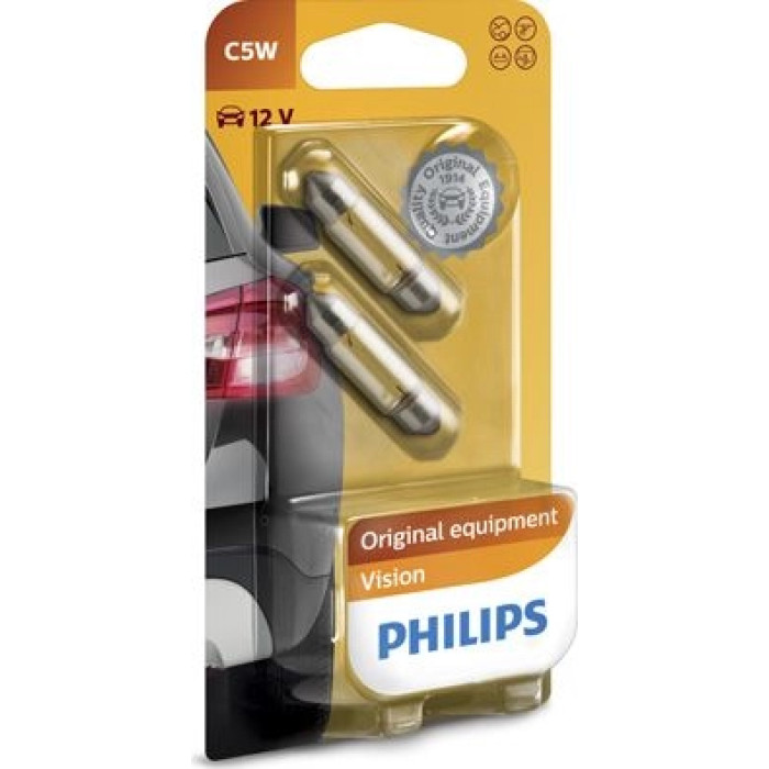 12844B2 PHILIPS C5W Soffittenlampe 12 V 5 W SV8,5, 2 Stück - 12844B2 - l 12844B2 PHILIPS C5W Soffittenlampe 12 V 5 W SV8,5, 2 Stück - 12844B2 - l