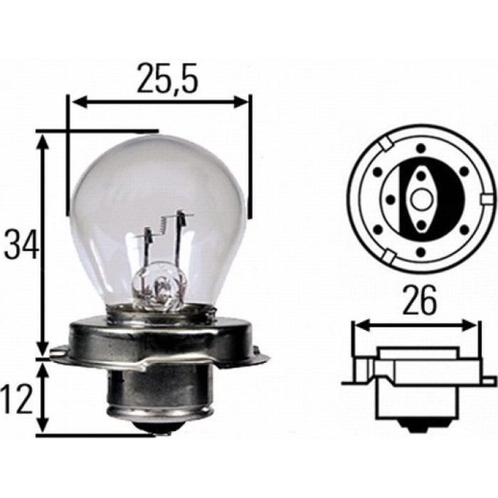 8GA 008 899-061 HELLA Glühlampe S3 6 V 15 W Sockel P26s – 8GA 008 899-061 8GA 008 899-061 HELLA Glühlampe S3 6 V 15 W Sockel P26s – 8GA 008 899-061