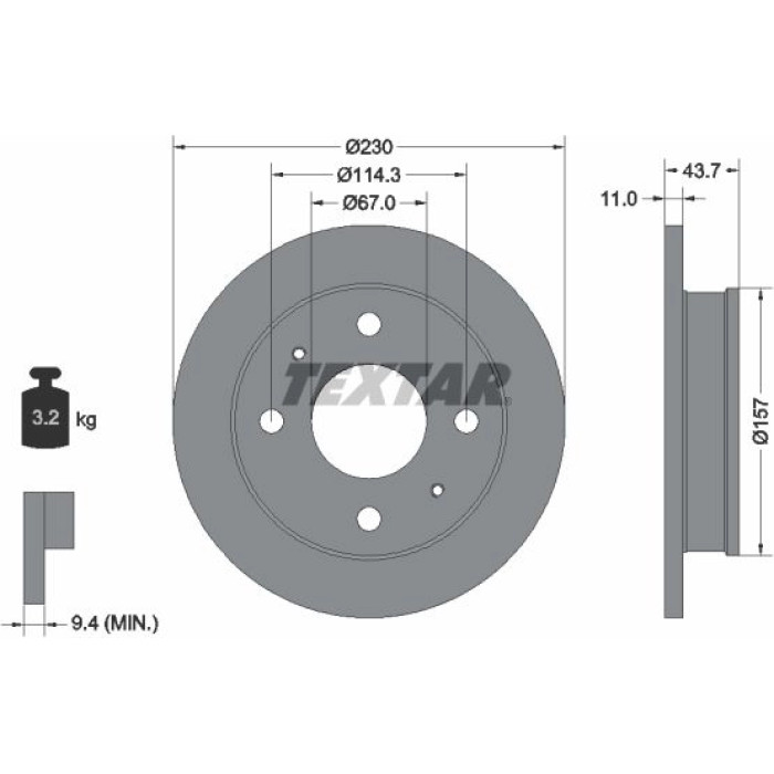 Textar Bremsscheibe 92102800 Textar Bremsscheibe 92102800