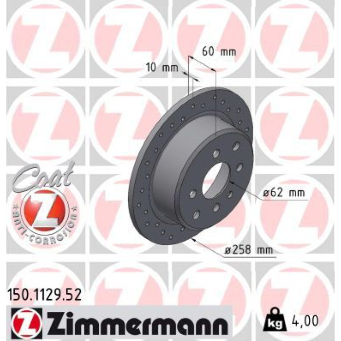 Zimmermann 11 482 005 Sport Bremsscheibe Hinterachse Sport 150.1129.52 Zimmermann 11 482 005 Sport Bremsscheibe Hinterachse Sport 150.1129.52