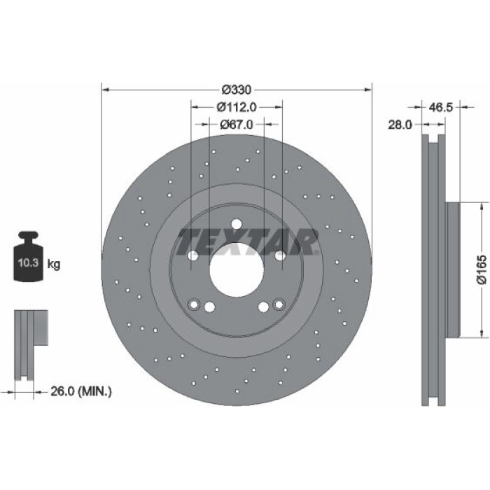 Textar Bremsscheibe 92119805 Textar Bremsscheibe 92119805