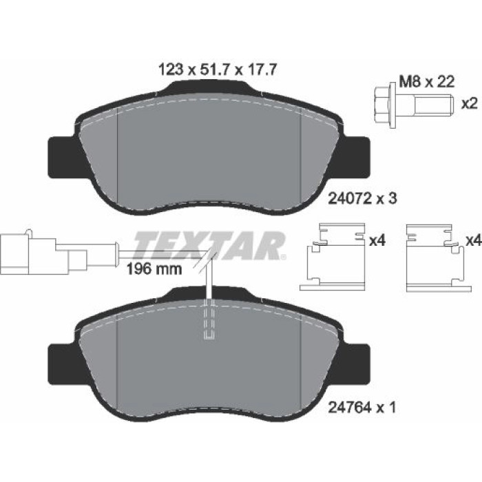 Textar Bremsbelagsatz 2407202 Textar Bremsbelagsatz 2407202